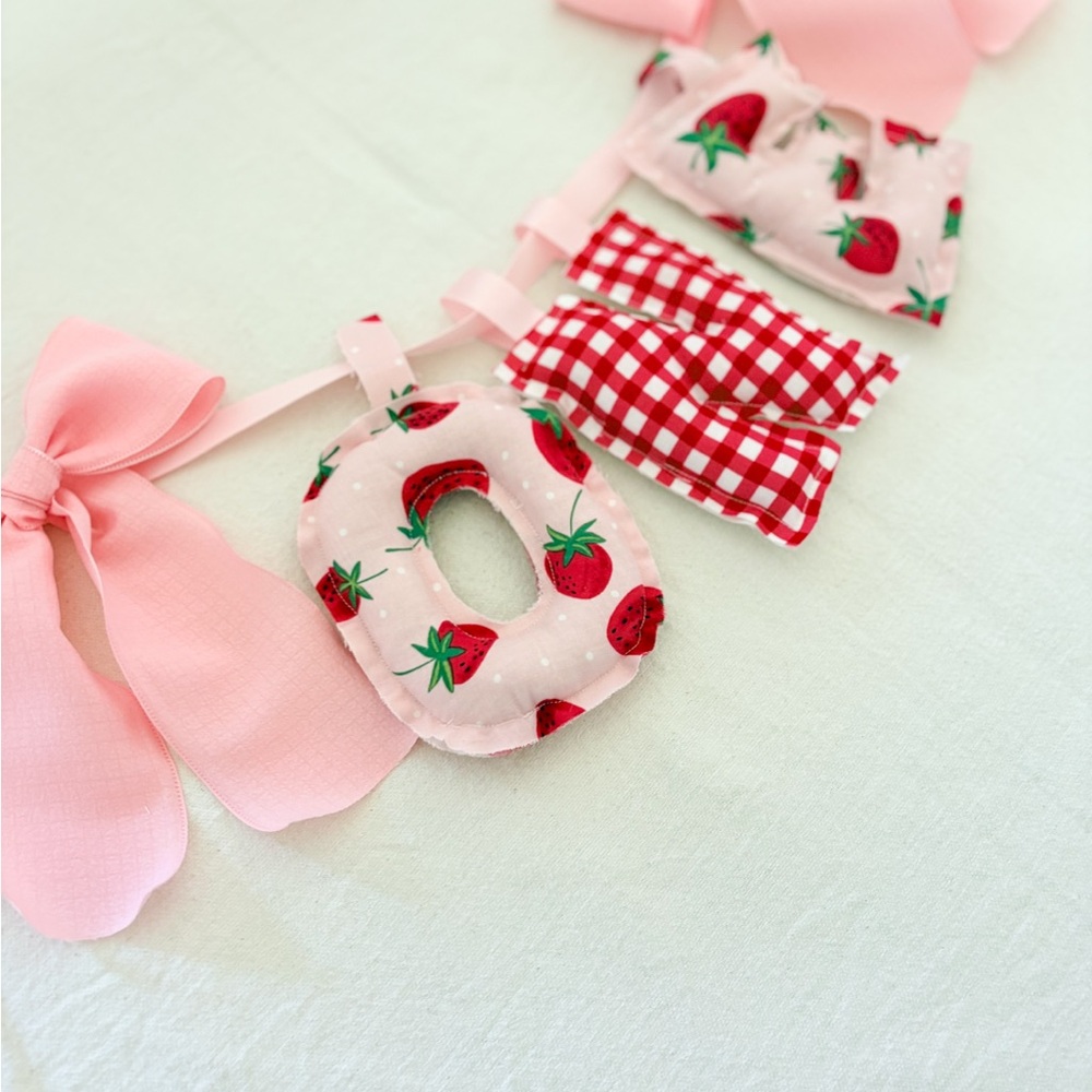 Pink Strawberry Themed Birthday Banner Price is Firm - Picture 2 of 3